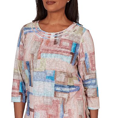 Petite Alfred Dunner Color Block Knit Top