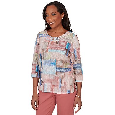 Petite Alfred Dunner Color Block Knit Top