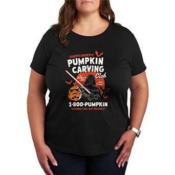 Plus Size Star Wars Darth Vader Pumpkin Carving Club Graphic Tee