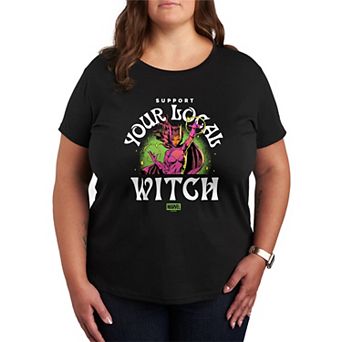 Plus Size Marvel Support Your Local Witch Graphic Tee