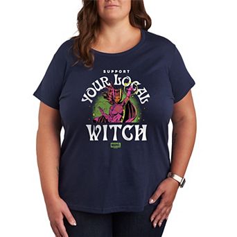 Plus Size Marvel Support Your Local Witch Graphic Tee