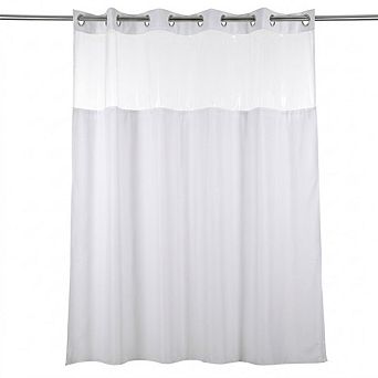 Hookless Shower Curtain with Magnets, Waterproof Washable Fabric