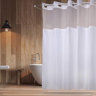 Hookless Shower Curtain with Magnets, Waterproof Washable Fabric