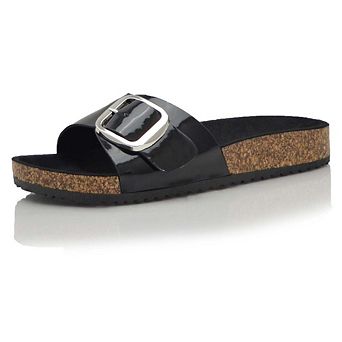 BURKS Buckle Strap Cork Footbed Slide Sandals