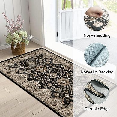 Washable Non Slip Entryway Runner Rug Rubber Backed Farmhouse Floor Mat