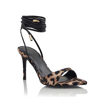 DELVIE Wrap Ankle Strap Stiletto Heel Dress Sandals