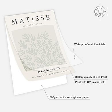 Sage Green Matisse Wall Art Abstract Boho Vintage Exhibition Prints Decor
