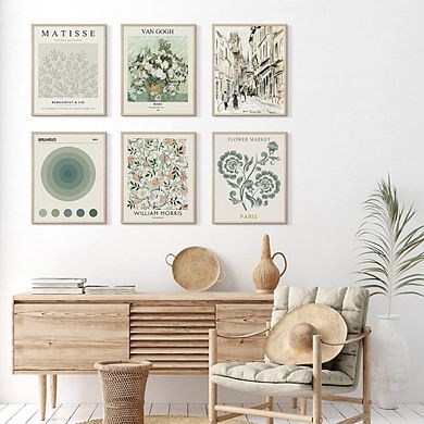 Sage Green Matisse Wall Art Abstract Boho Vintage Exhibition Prints Decor