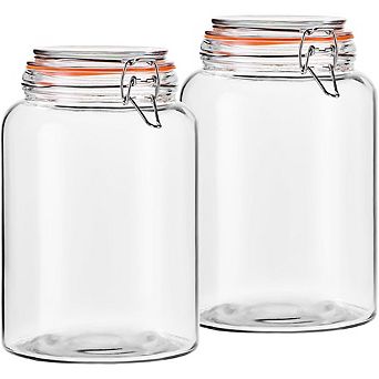 Glass Storage Jar Set with Airtight Lids, Wide Mouth Pantry Canisters
