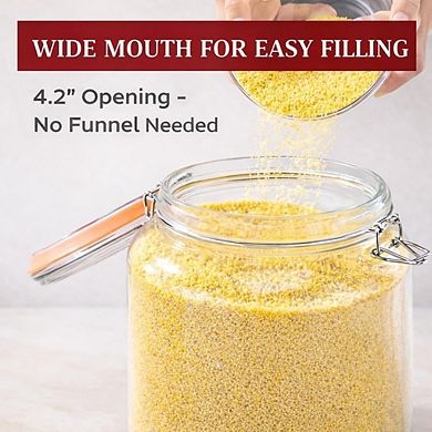 Glass Storage Jar Set with Airtight Lids, Wide Mouth Pantry Canisters