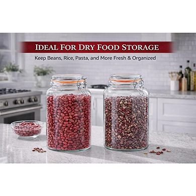 Glass Storage Jar Set with Airtight Lids, Wide Mouth Pantry Canisters