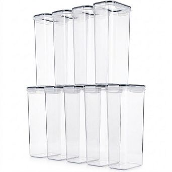Airtight Food Storage Containers Set, BPA-Free Stackable Pantry Organizers with Labels