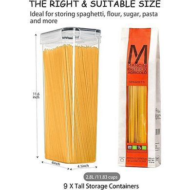 Airtight Food Storage Containers Set, BPA-Free Stackable Pantry Organizers with Labels