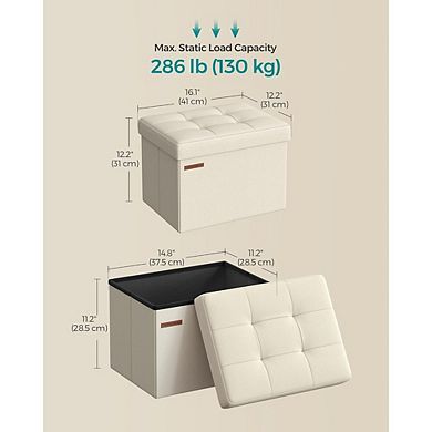 Foldable Storage Ottoman, Padded Footstool, Multi-Use, Durable