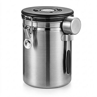 Airtight Coffee Container with Date Tracker and Spoon for Kitchen Storage
