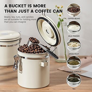 Airtight Coffee Container with Date Tracker and Spoon for Kitchen Storage