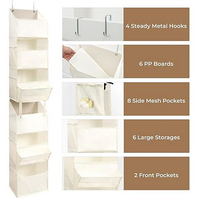 6-Shelf Over-the-Door Organizer, 8 Pockets, 40 lb Capacity