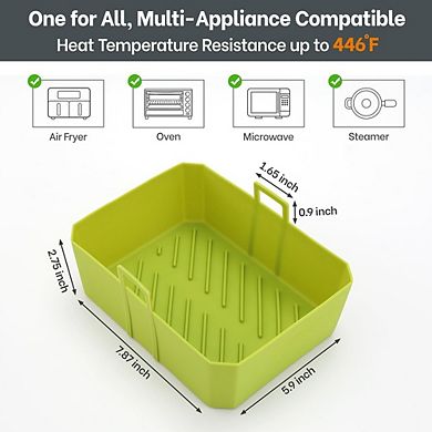 Air Fryer Silicone Liners, Reusable Non-Stick, Heat-Resistant Basket Mats