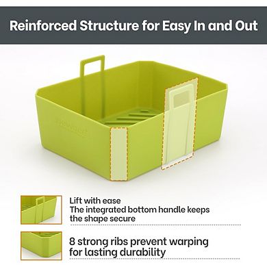Air Fryer Silicone Liners, Reusable Non-Stick, Heat-Resistant Basket Mats