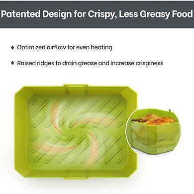 Air Fryer Silicone Liners, Reusable Non-Stick, Heat-Resistant Basket Mats