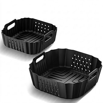 Air Fryer Silicone Liners, Reusable Non-Stick, Heat-Resistant Basket Mats