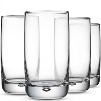 4 pc Highball Glass Set, Collins Cocktail & Drinking Glasses
