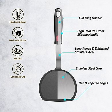 Silicone Pancake Spatula, Heat-Resistant, Flexible for Nonstick