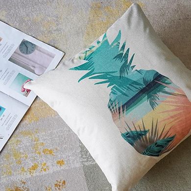Hello Summer Pillow Covers Set of 4, Beach Theme Decorative Cushion Covers Outdoor Decor