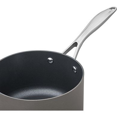 Hard-Anodized Nonstick Saucepan with Lid, Durable, Easy Clean