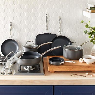 Hard-Anodized Nonstick Saucepan with Lid, Durable, Easy Clean