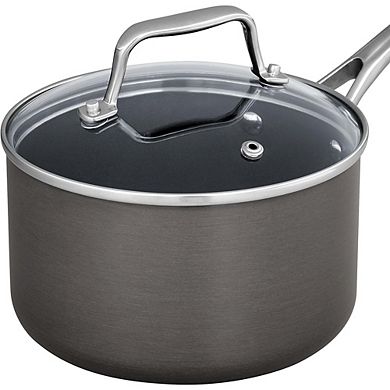 Hard-Anodized Nonstick Saucepan with Lid, Durable, Easy Clean