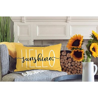 Hello Sunshine Lumbar Pillow Cover, 12x20 Farmhouse Spring Summer Decor