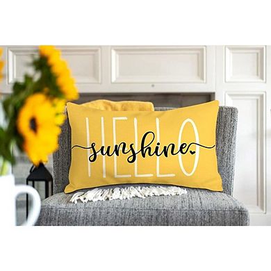 Hello Sunshine Lumbar Pillow Cover, 12x20 Farmhouse Spring Summer Decor
