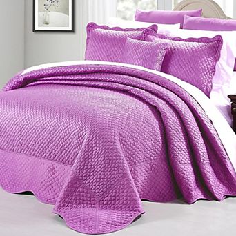 Serenta Matte Satin 4 pc Bedspread Quilted Set