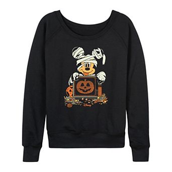 Women's Disney's Mickey Mouse Mummy Halloween French Terry Long Sleeve Tee