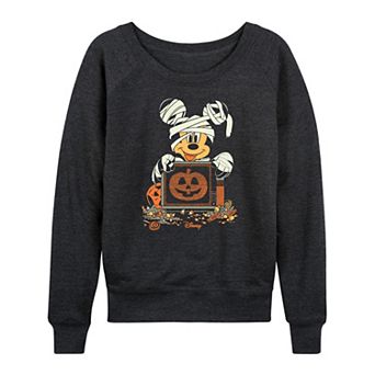 Women's Disney's Mickey Mouse Mummy Halloween French Terry Long Sleeve Tee