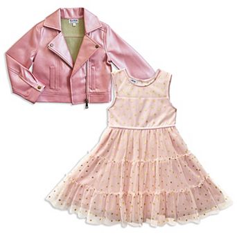 Girls 4-6x Blueberi Boulevard Mesh Dress with Jacket