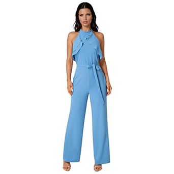 Women's bebe Ruffled Halter Jumpsuit
