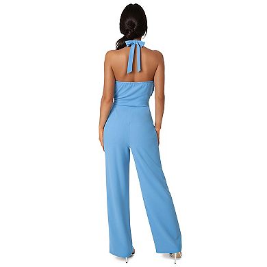 Women's bebe Ruffled Halter Jumpsuit