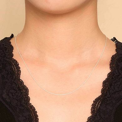Fremada Sterling Silver Round Cable Chain Necklace