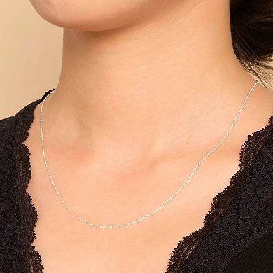 Fremada Sterling Silver Round Cable Chain Necklace