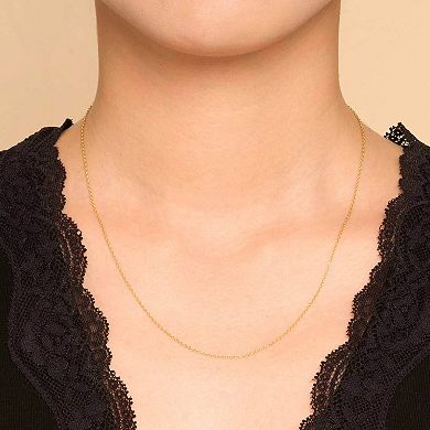 Fremada 14k Gold Over Sterling Silver Round Cable Chain Necklace
