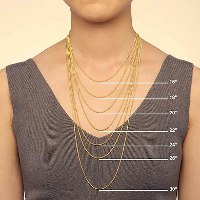 Fremada 14k Gold Over Sterling Silver Round Cable Chain Necklace