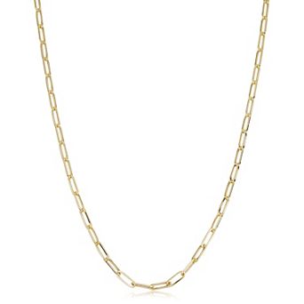 Fremada 10k Yellow Gold Paperclip Link Chain Necklace