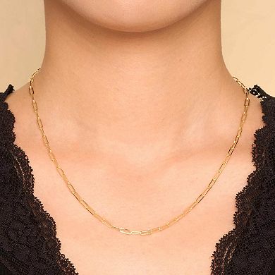 Fremada 10k Yellow Gold Paperclip Link Chain Necklace
