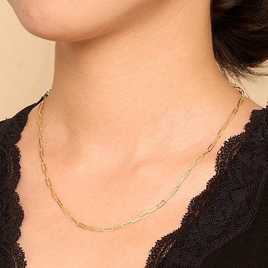 Fremada 10k Yellow Gold Paperclip Link Chain Necklace
