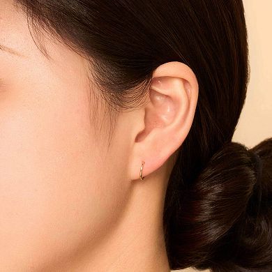 Fremada 14k Yellow Gold 1mm Thick Round Tube Endless Hoop Earrings