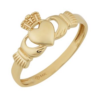 Fremada 14k Yellow Gold Claddagh Ring