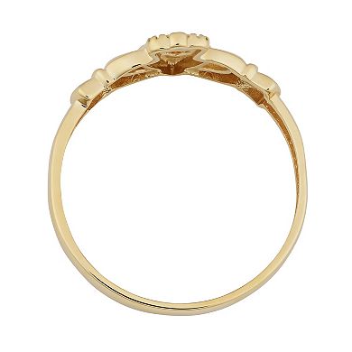 Fremada 14k Yellow Gold Claddagh Ring