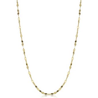 Fremada 14k Yellow Gold Over Sterling Silver Flat Link Mirror Chain Necklace